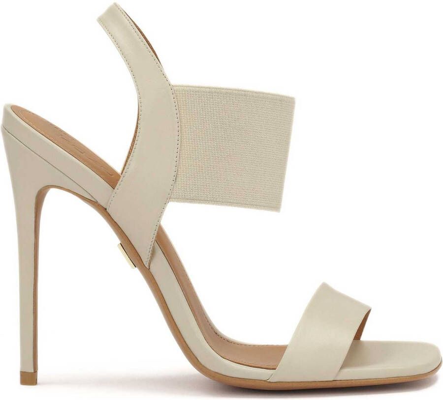 Kazar Leren stiletto hak sandalen met brede elastische band Beige Dames