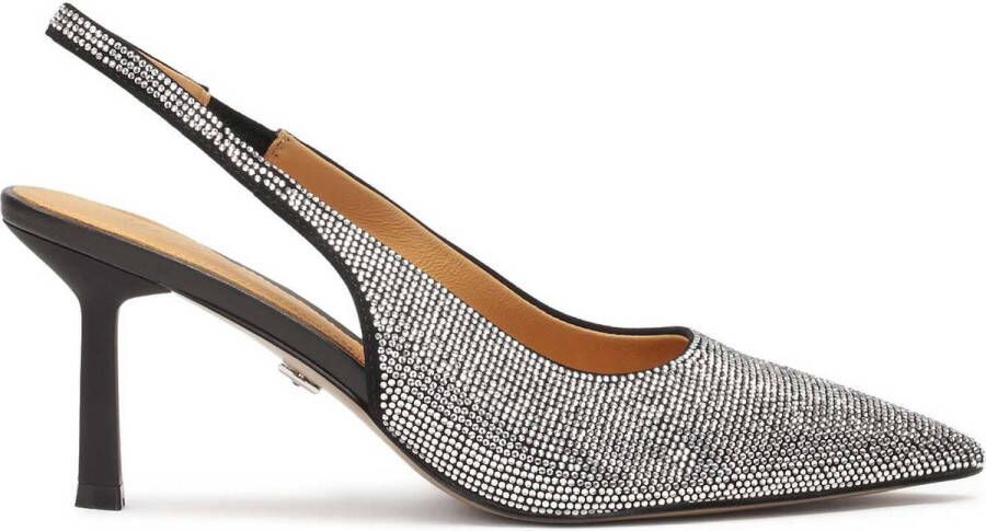 Kazar Slingback pumps embellished with silver crystals