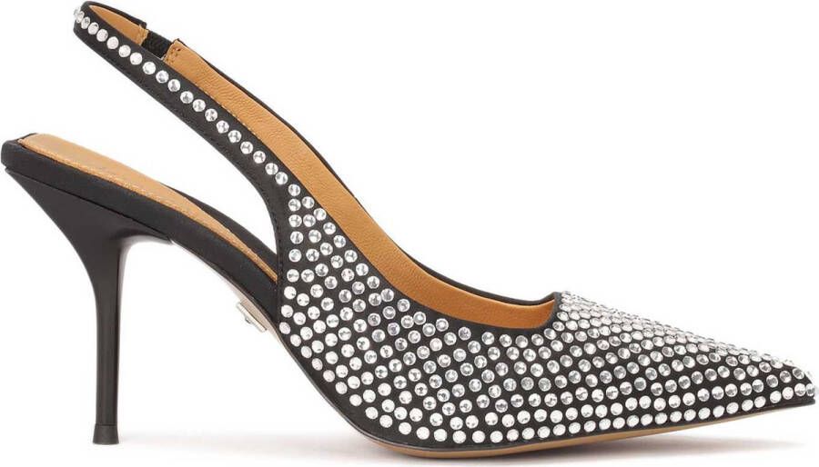 Kazar Slingback pumps embellished with silver crystals