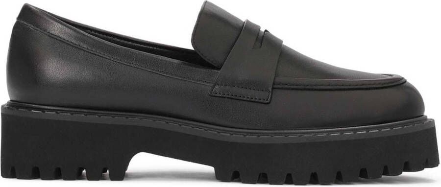 Kazar Zwarte Leren Casual Schoenen met Dikke Zool Black Dames