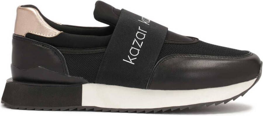 Kazar Sneakers met een slip-on bovenwerk van stof en leer Black Dames