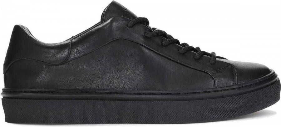 Kazar Studio Comfortabele zwarte leren sneakers voor heren Black Heren