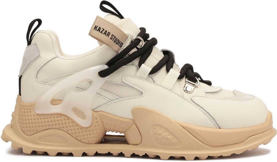 Kazar Studio Beige sneakers van gecombineerde materialen Beige Dames