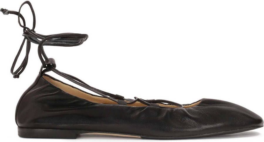 Kazar Studio Black ballerinas tied around the ankle