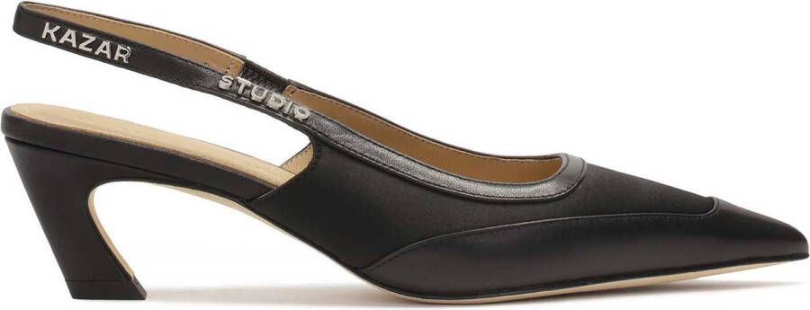 Kazar Studio Zwarte slingback-pumps met een modieuze hak Black Dames