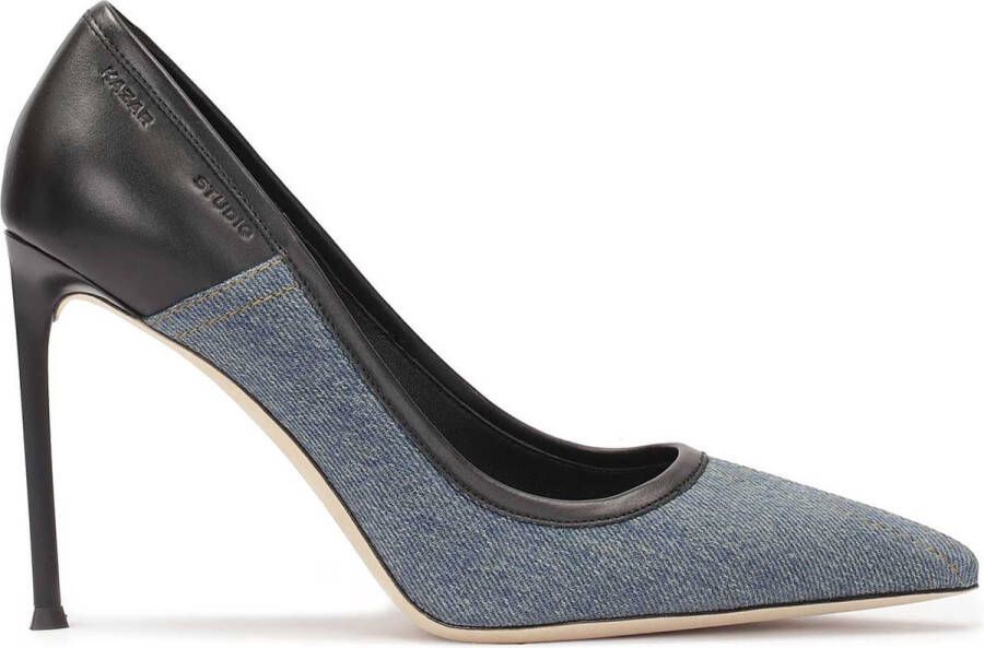 Kazar Studio Blue-black combined material pumps