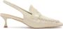 Kazar Studio Elegante slingbacks van lakleer met reliëfpatroon Beige Dames - Thumbnail 1