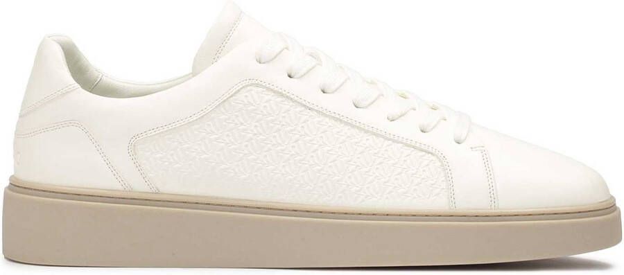 Kazar Studio Leren sneakers met vetersluiting en reliëfpatroon White Heren