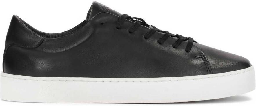 Kazar Studio Minimalistische zwarte gladleren sneakers Black Heren