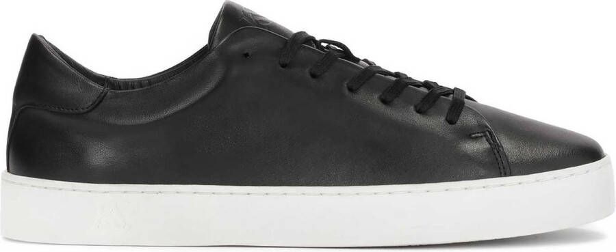 Kazar Studio Minimalistische zwarte gladleren sneakers Black Heren