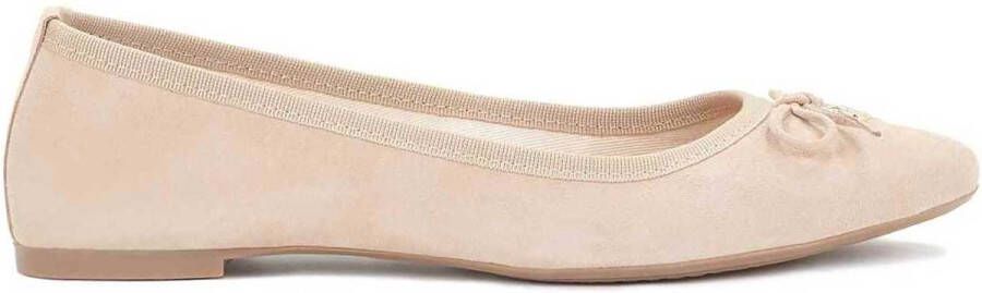 Kazar Suède ballerina met licht toelopende neus Beige Dames