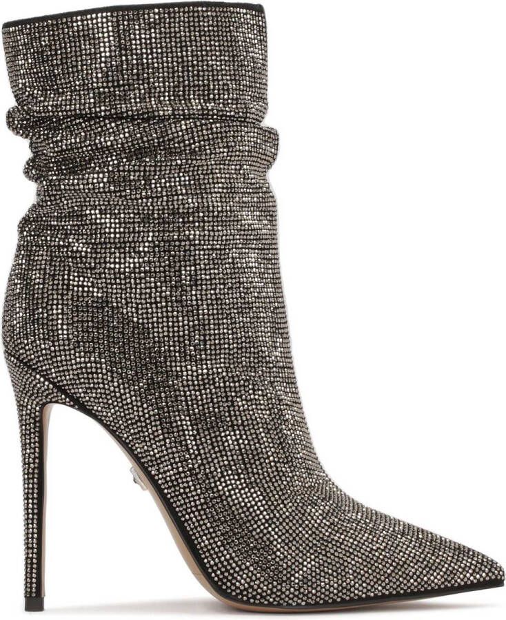 Kazar Suede enkellaarsjes bedekt met kristallen Gray Dames