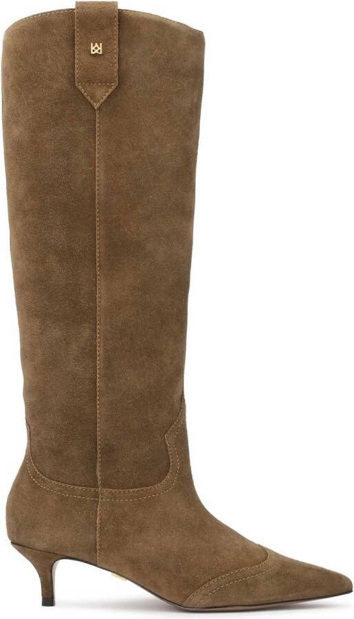 Kazar Suede high boots with rounded upper