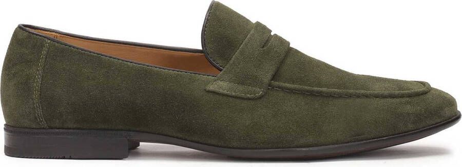 Kazar Suède loafers in khaki kleur Beige Heren