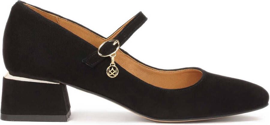 Kazar Suède pumps met een bandje op de wreef Black Dames