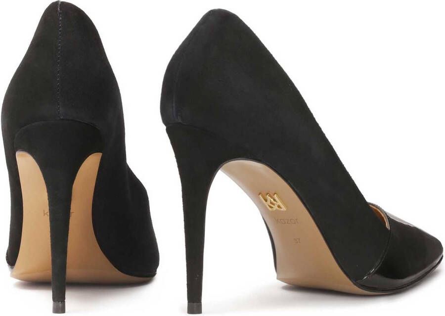 Kazar Suède pumps met gelakte neuzen Black Dames