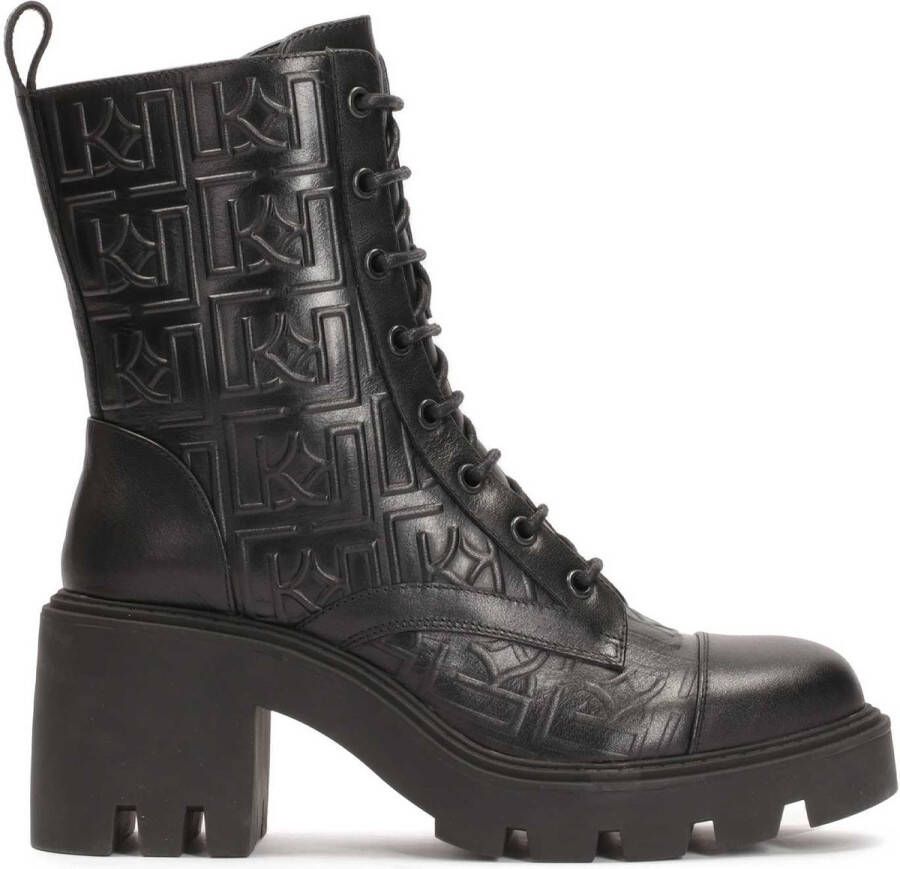 Kazar Thick heeled boots decorated with embossing