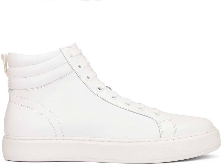 Kazar Tijdloze witte herensneakers met hoog bovenwerk