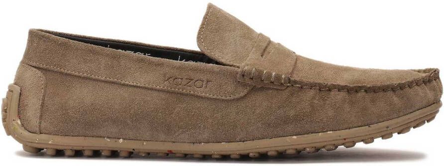 Kazar U-stitched suede moccasins