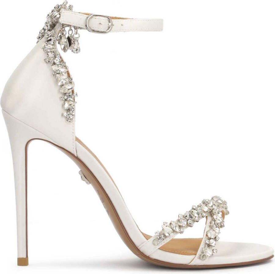 Kazar Witte trouwsandalen versierd met zirkonen White Dames