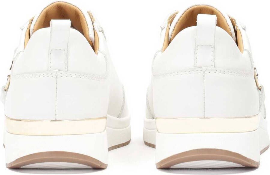 Kazar Dames witte leren sneakers in minimalistische stijl White Dames