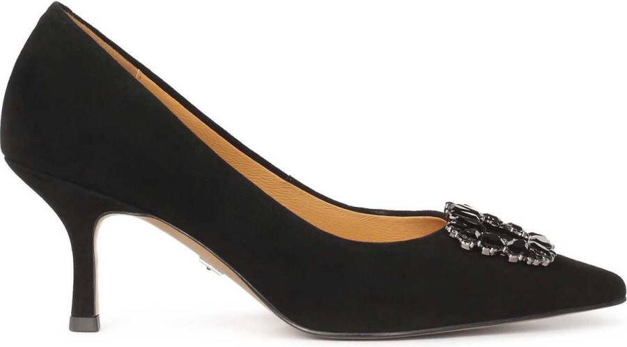 Kazar Zwarte Suède Pumps met Puntige Neus Black Dames