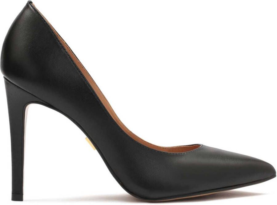 Kazar Zwarte Leren Puntige Neus Stiletto's Black Dames