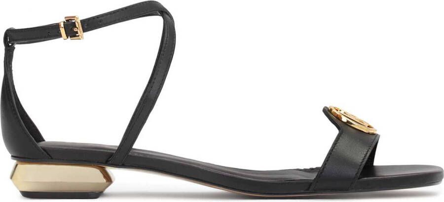 Kazar Zwarte lage sandalen met metalen hak Black Dames