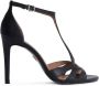 Kazar Zwarte leren sandalen met effectieve bandjes Black Dames - Thumbnail 1