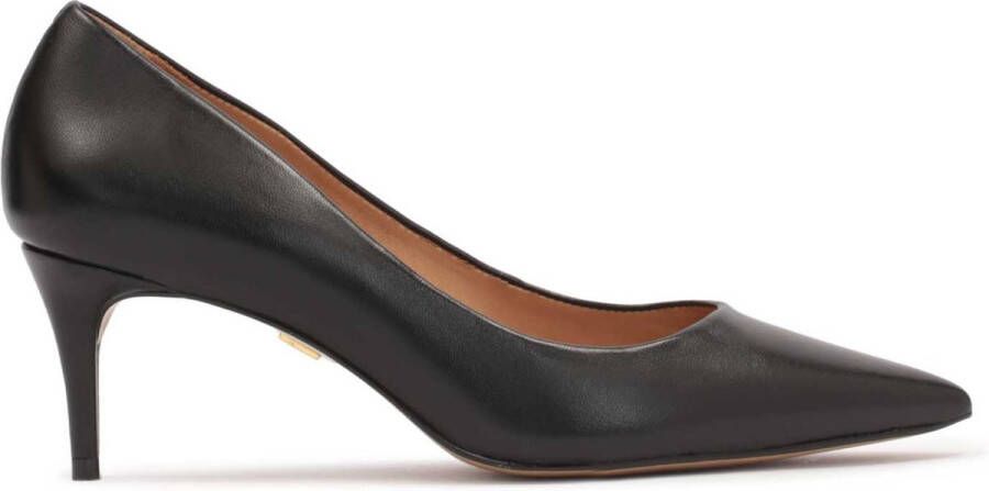 Kazar Zwarte Leren Pumps Lage Hak Black Dames