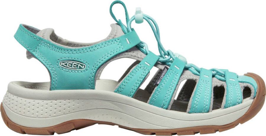 Keen Astoria West Leather Dames Wandelsandalen Porcelain Blue Glass Aqua Leer K1026152