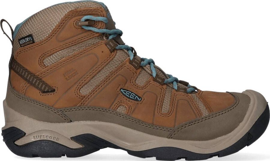 Keen Circadia Mid Dames Wandelschoenen Toasted Coconut North Atlantic Bruin Leer K1026764