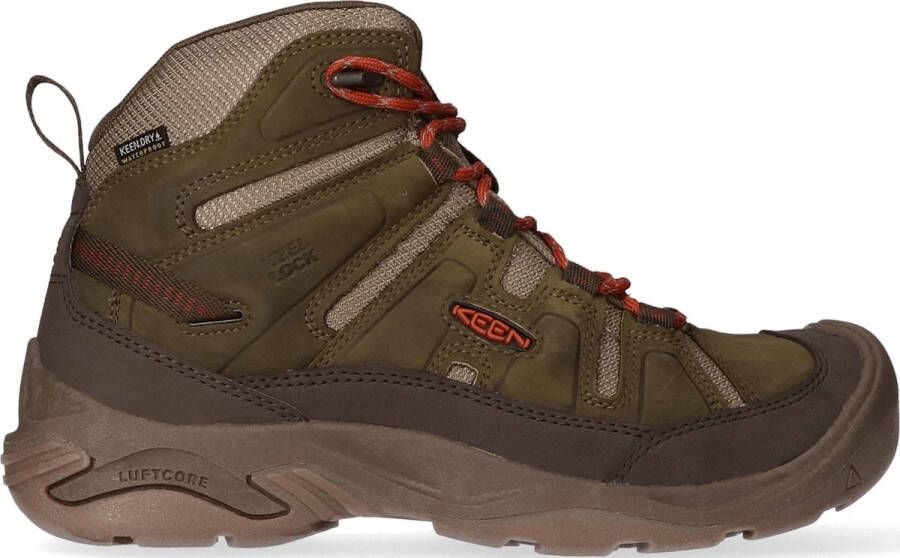 Keen Circadia Mid Heren Wandelschoenen Dark Olive Potters Clay Groen Leer K1026766