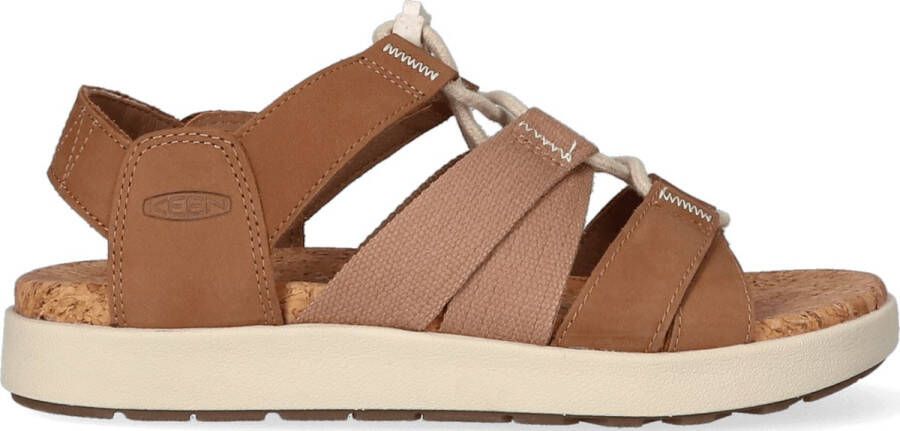 Keen Elle Mixed Strap Dames Sandalen Toasted Coconut Birch