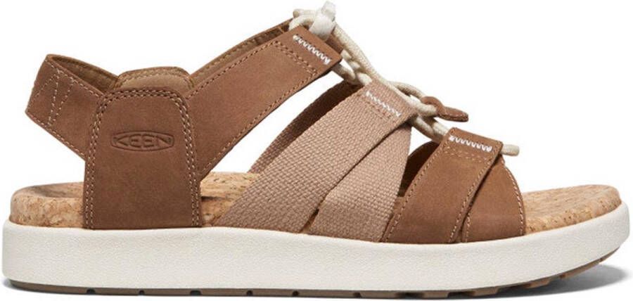 Keen Elle Mixed Strap Dames Sandalen Toasted Coconut Birch