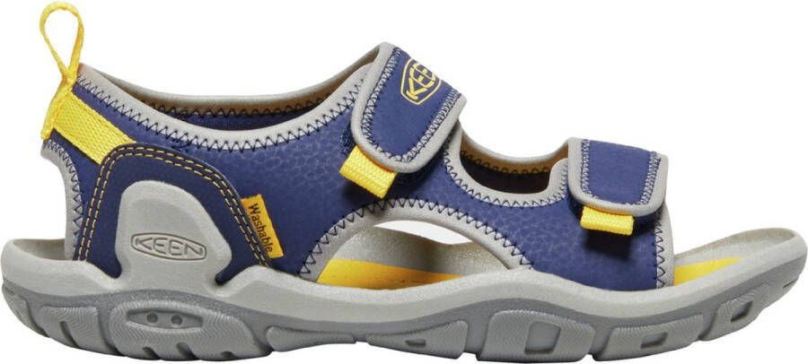 Keen Knotch Creek Older Kids' Open-Toe Sandalen Blue Depths Yellow Blauw Nylon K1026159