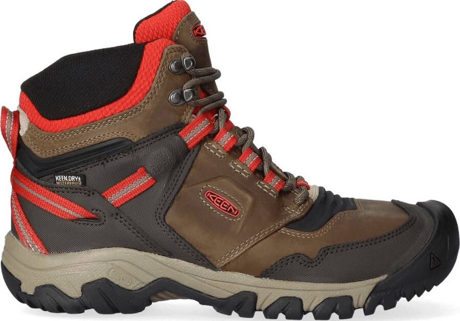 Keen Ridge Flex Mid Heren Wandelschoenen Dark Olive Ketchup