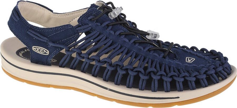 Keen Uneek Heren Sandalen Navy Birch Blauw Canvas K1026229