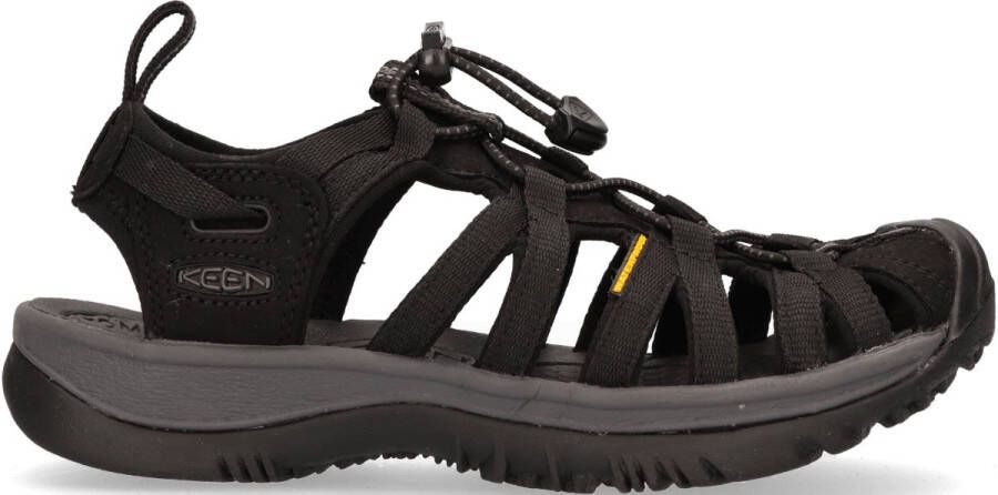 Keen Whisper Dames Wandelsandalen Black Magnet Zwart Polyester K1018227