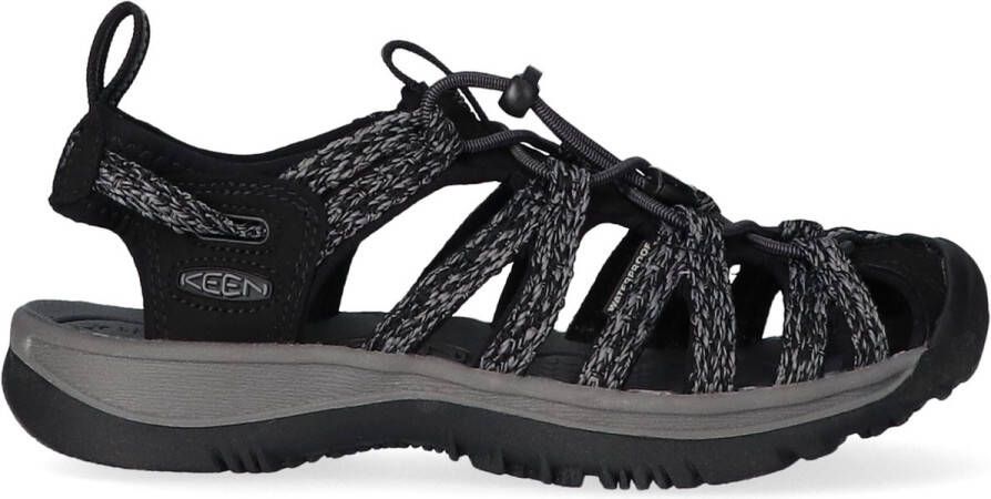 Keen Whisper Dames Wandelsandalen Black Steel Grey Zwart Polyester K1028815