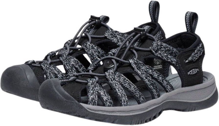 Keen Whisper Dames Wandelsandalen Black Steel Grey Zwart Polyester K1028815