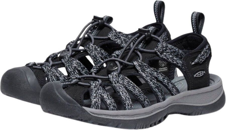 Keen Whisper Dames Wandelsandalen Black Steel Grey Zwart Polyester K1028815