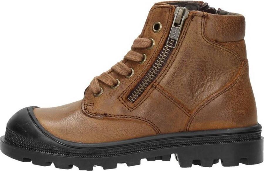 KEQ Jongens veterschoenen Hoog cognac