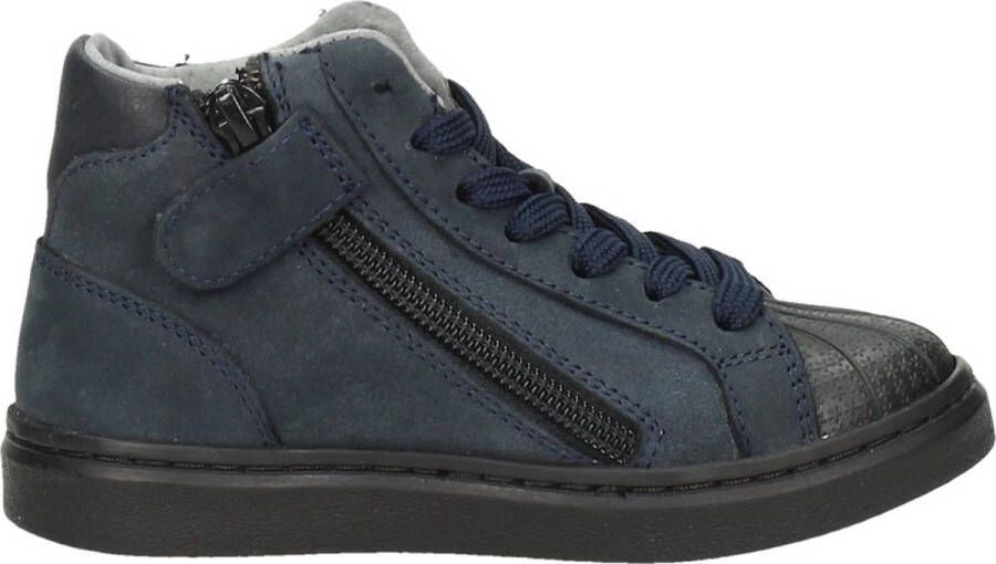 KEQ Jongens veterschoenen Hoog blauw