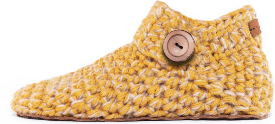 Kingdom of Wow Sloffen Halfhoog Unisex Wol Barefoot Butterscotch Handgemaakt