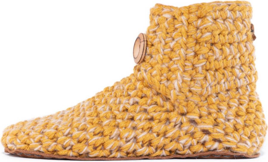 Kingdom of Wow Sloffen Hoog Unisex Wol Barefoot Butterscotch Handgemaakt