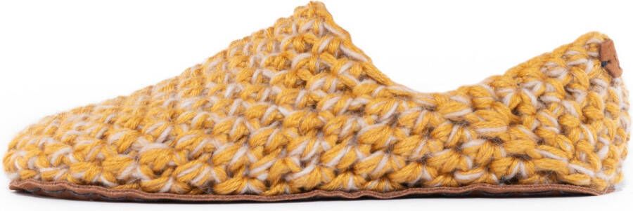 Kingdom of Wow Sloffen Laag Unisex Wol Barefoot Butterscotch Handgemaakt