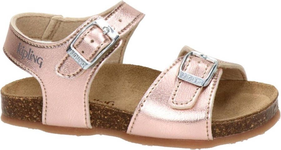 Kipling Easy 4 leren sandalen roségoud