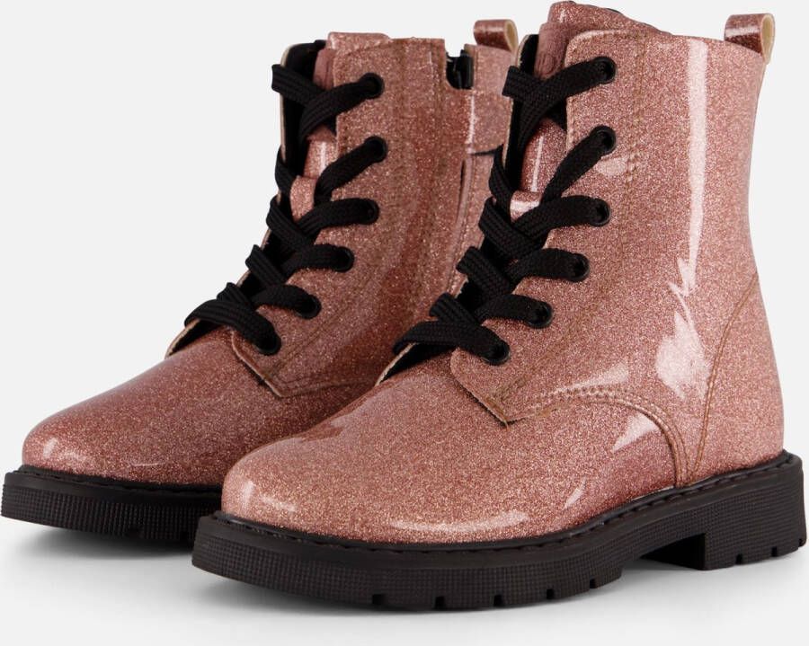 Kipling Ella Veterboots roze Imitatieleer