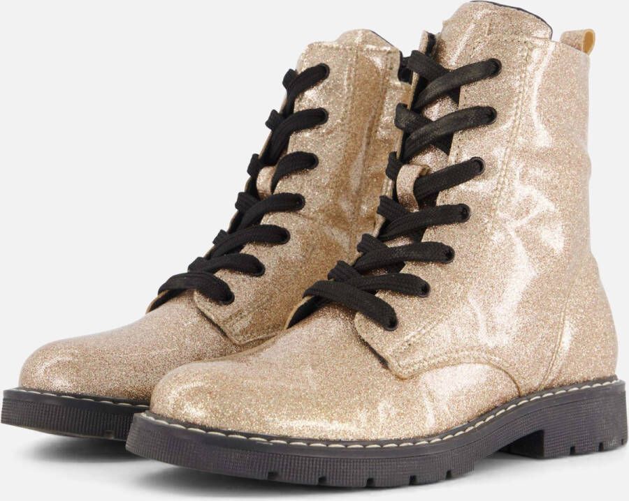 Kipling Hella veterboots met glitters champagne Wit Meisjes Imitatieleer 34